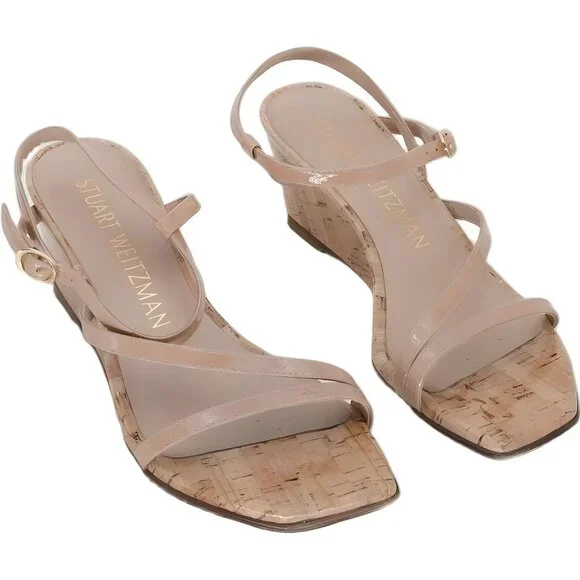 Stuart Weitzman Oasis 50 Wedge Sandals Women's EU 38.5 - Picture 1 of 6